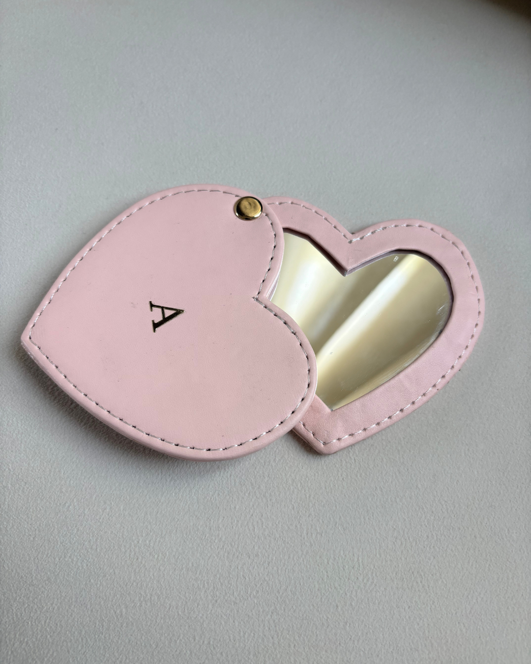 Personalised Heart-Shaped Vegan Leather Mirror