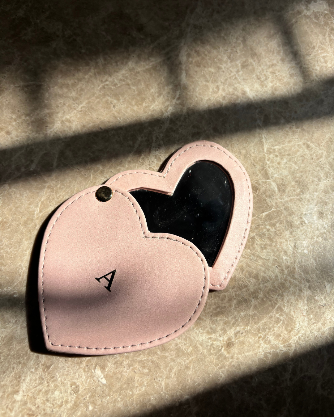 Personalised Heart-Shaped Vegan Leather Mirror