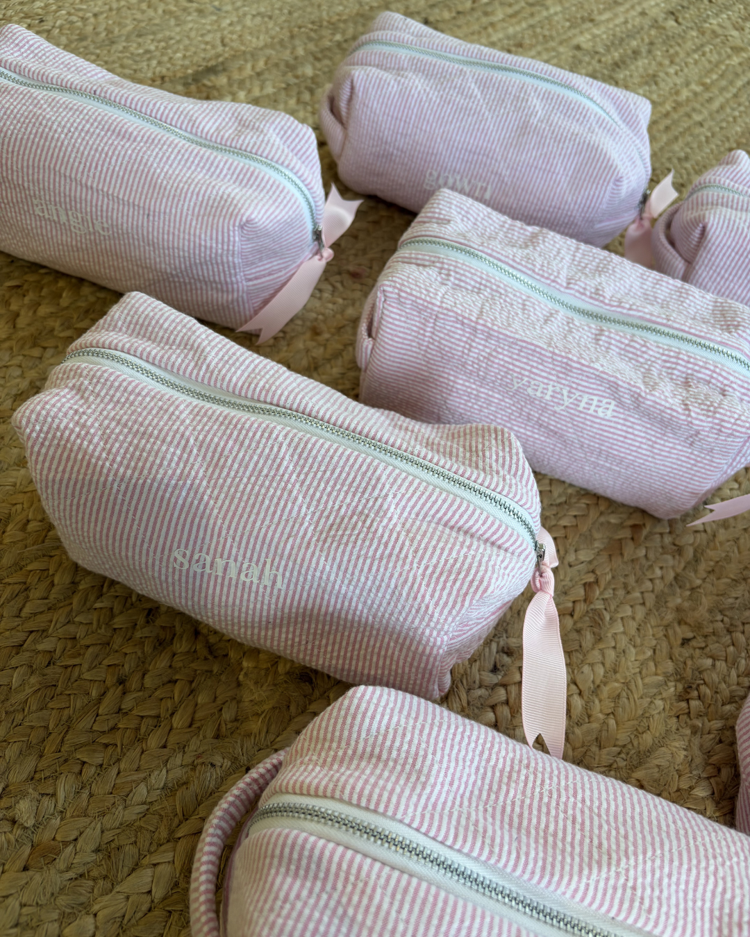 Blush Stripe Everyday Pouch