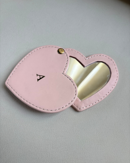 Personalised Heart-Shaped Vegan Leather Mirror