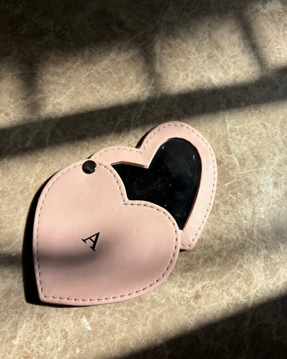Personalised Heart-Shaped Vegan Leather Mirror