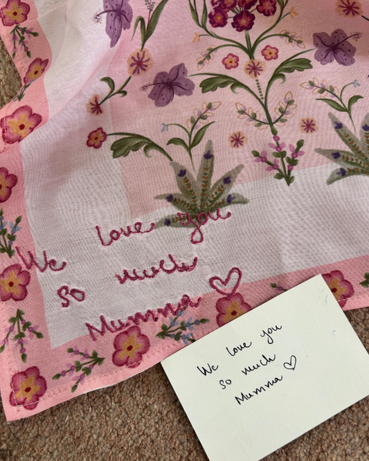 Custom Embroidered Floral Scarf
