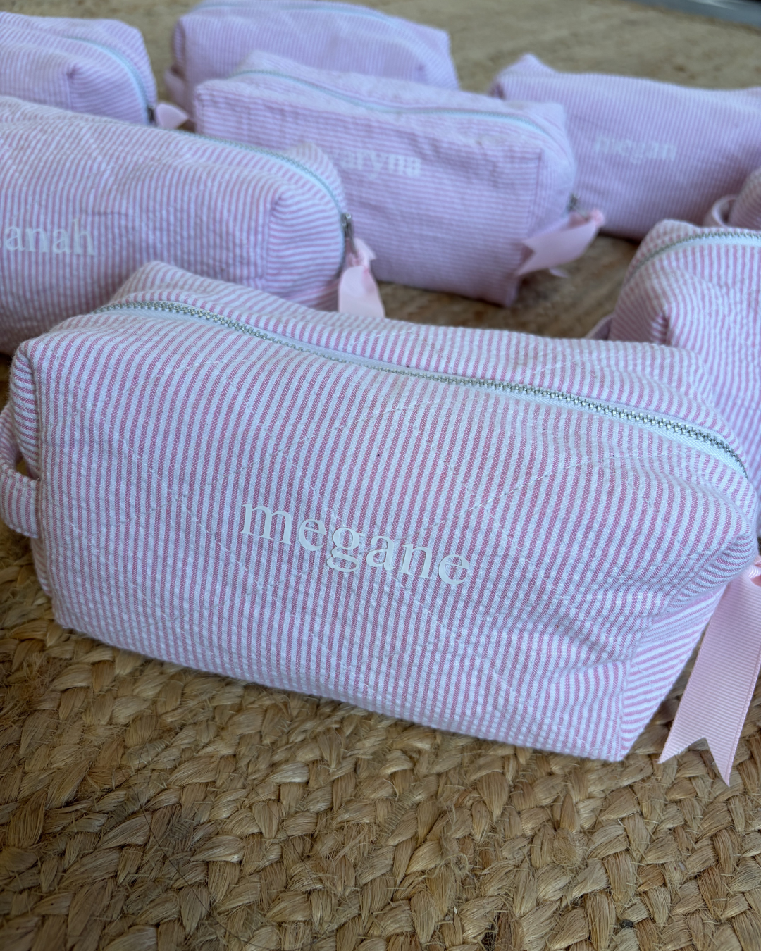 Blush Stripe Everyday Pouch