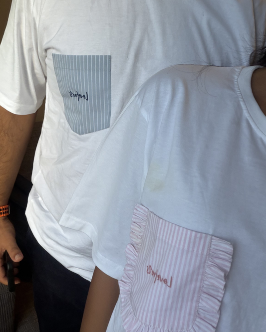 Title: Lovefools Couple Pocket T-Shirt Set