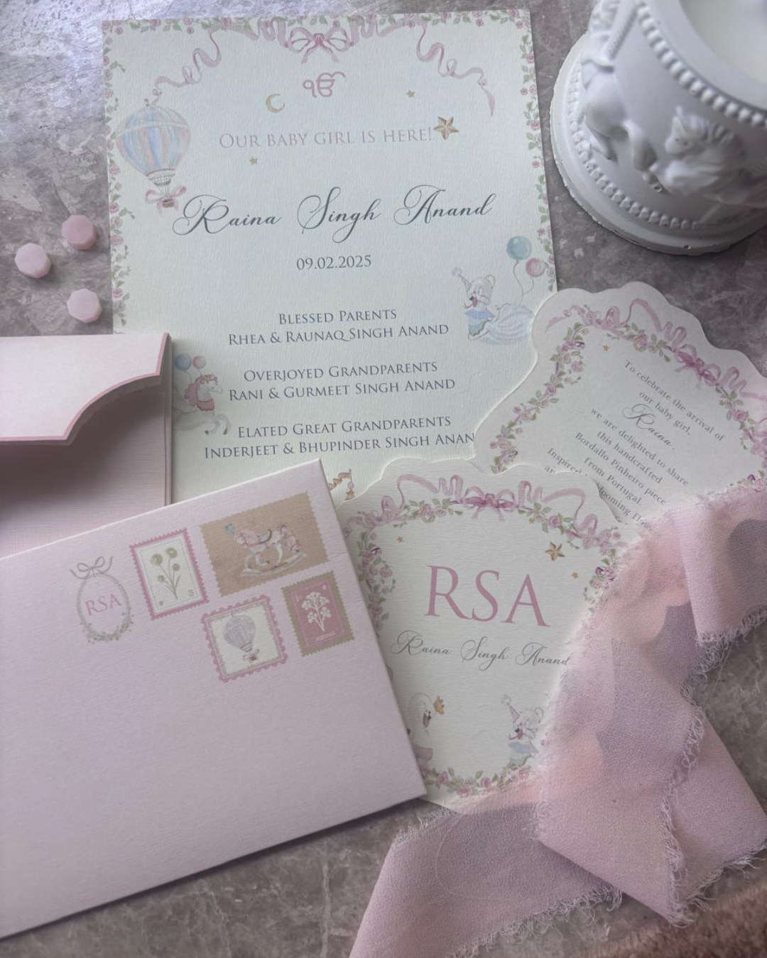 Baby Announcement Stationery Set