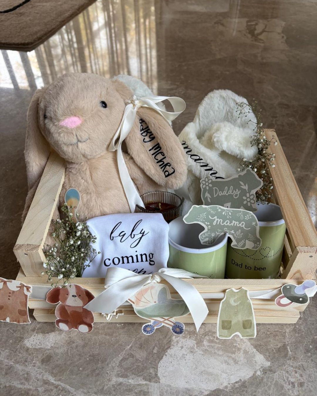 Baby coming soon basket
