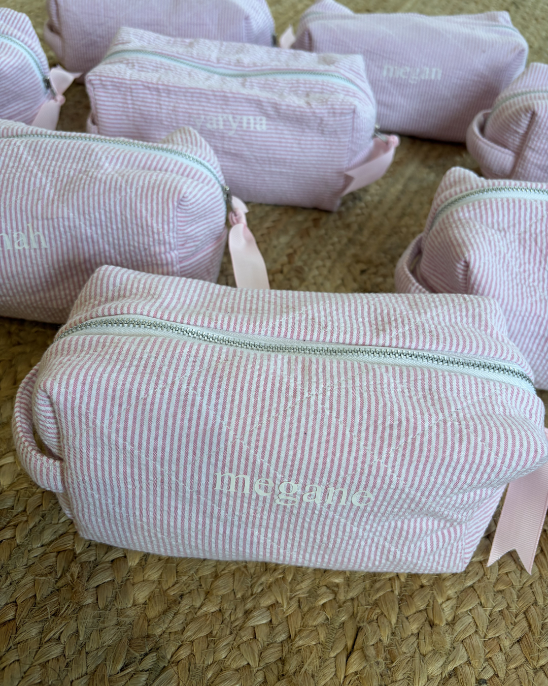 Blush Stripe Everyday Pouch