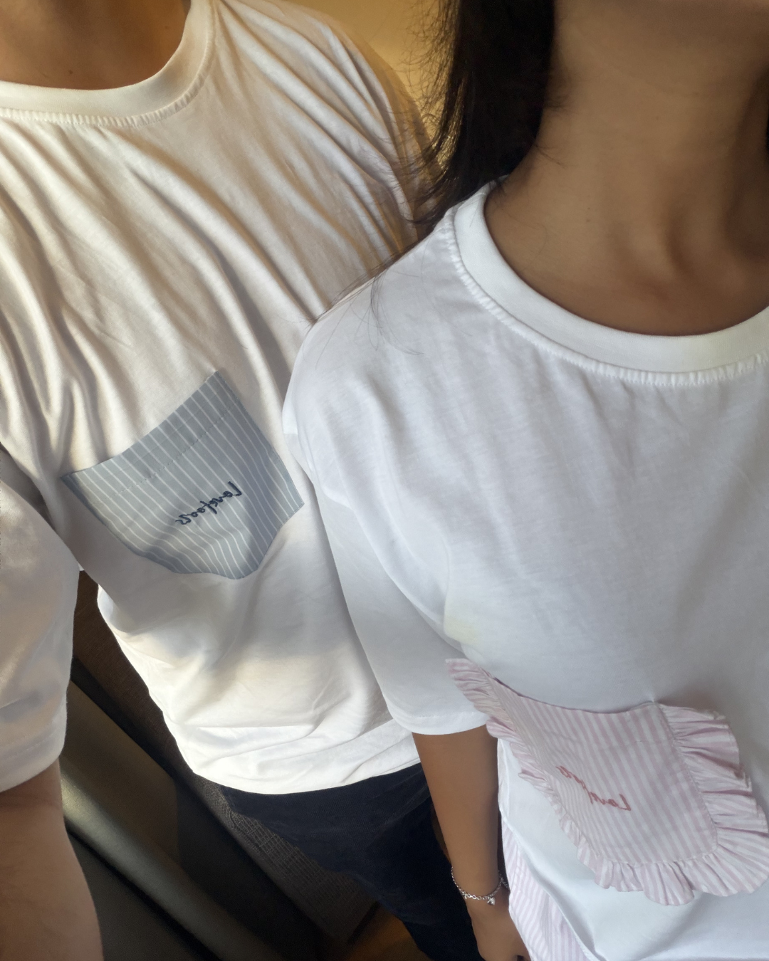 Title: Lovefools Couple Pocket T-Shirt Set