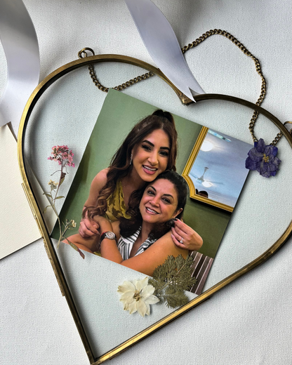 Heart-Shaped Glass Photo Frame