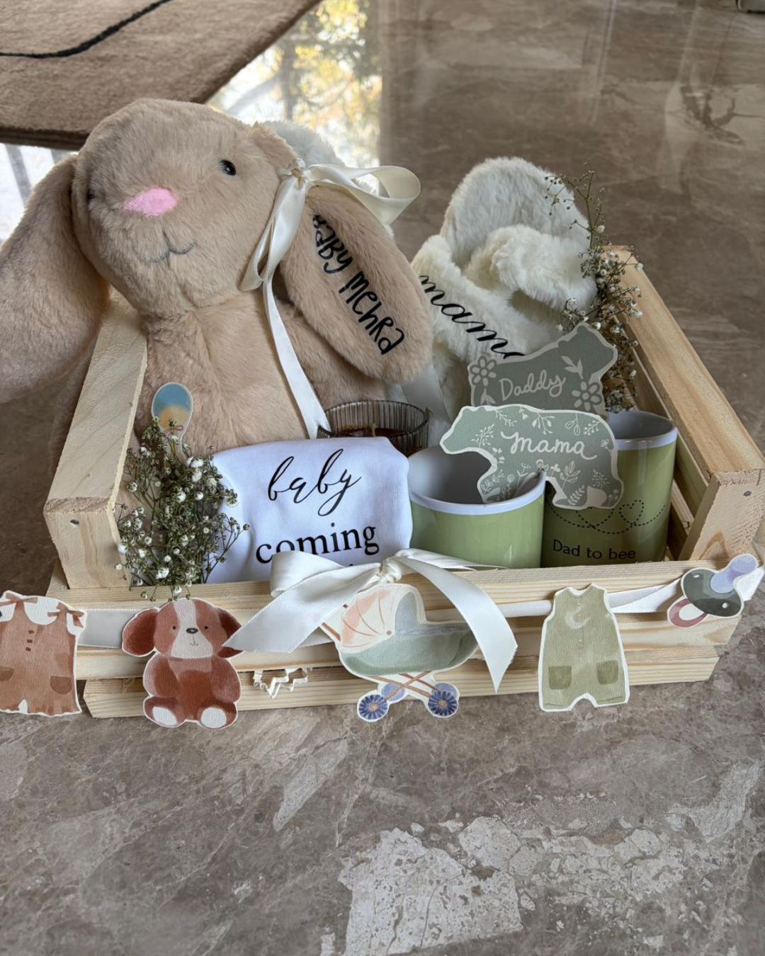 Baby coming soon basket
