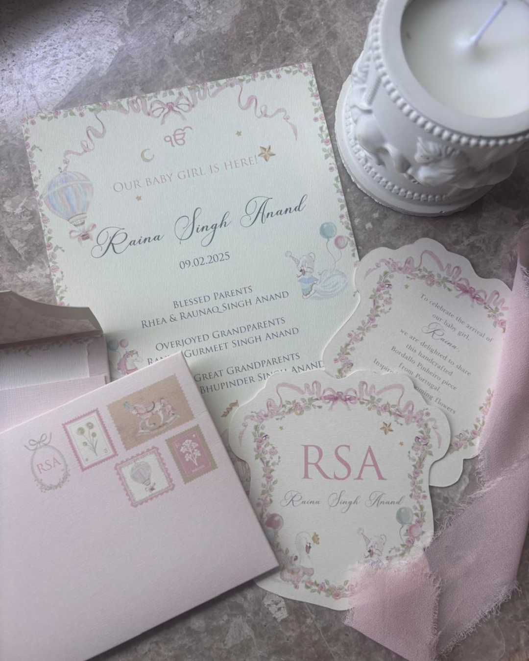 Baby Announcement Stationery Set
