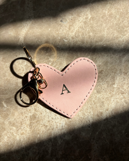 Personalised Vegan Leather Heart Keychain