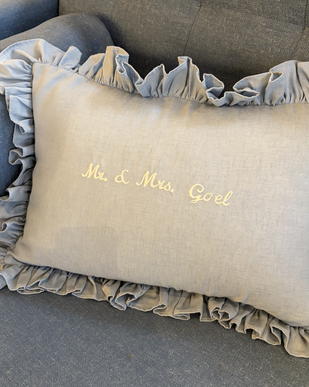 Personalised Ruffle Cushion