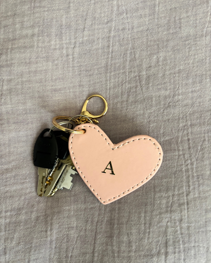 Personalised Vegan Leather Heart Keychain
